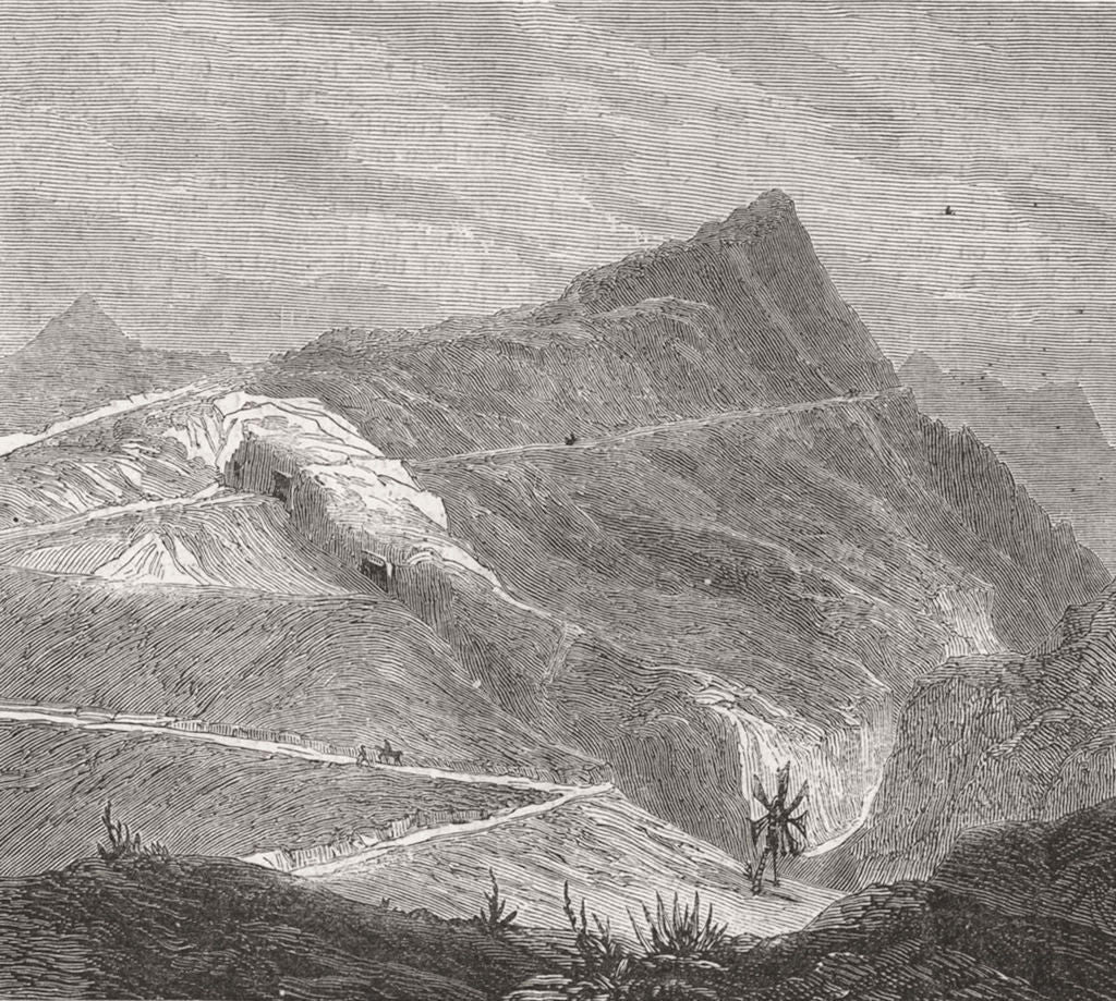 ASCENSION ISLAND. Main Rd up hills 1873 old antique vintage print picture